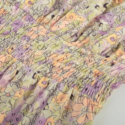GRACE KARIN Summer Dresses for Women 2026 Vacation,Smocked Floral Maxi Dresses,Boho Beach Long Sundress PurpleGreenFloral XXL - Thumbnail 4