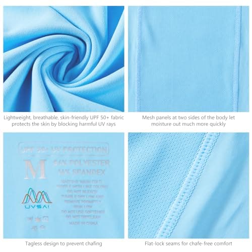 UVSAI Men’s UPF 50+ Hoodie Shirt with Mask Long Sleeve Permanent UV Sun Protection Neck Gaiter Performance T for Outdoor Sky Blue - Thumbnail 6