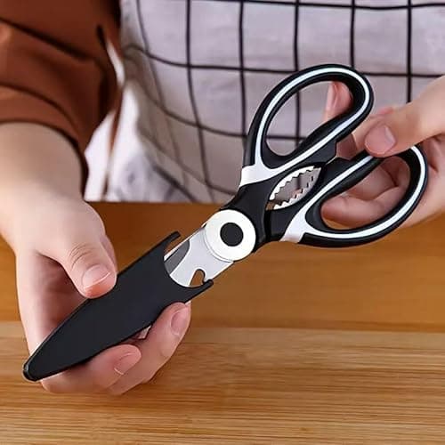All Purpose Stainless Steel Dishwasher Safe Cooking Scissors - Kitchen Shears for Meat, Chicken, Fish, Vegetable - Thumbnail 3