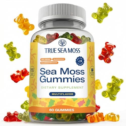 TrueSeaMoss Irish Sea Moss Gummies with Burdock Root & Bladderwrack – Formula for Adults & Kids – 60 Gummies (Packaging May Vary) - Image 1