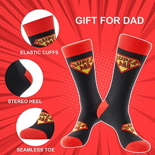BONANGEL Men's Novelty Socks, Cotton Crew Funny Socks, Father's Day Birthday Gift for Dad from Daughter Son - Thumbnail 4