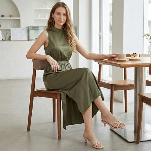 Athlefit Nude Heels Strappy Square Toe Low Kitten Heels for Women Comfortable Dressy Prom Date Office Short Heeled Sandals Size 7.5 - Thumbnail 2