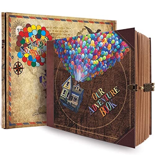 Our Adventure Book 146 Pages 8.9 * 7.7 Inch Scrapbook Photo Album,Retro Style Embossed Letter Cover Travel Diary Journal Scrap Book For Couples,Memory Book For Anniversary Wedding - Image 1