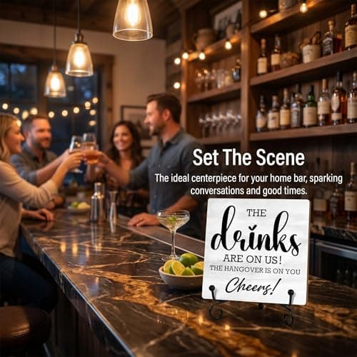 Bar Decorations for Home, Kitchen Outdoor Bar Decorations, Home Bar Decor Accessories,Man Cave Accessories Bar Signs for Home Bar Decor(5 x 5 inches). - Thumbnail 4