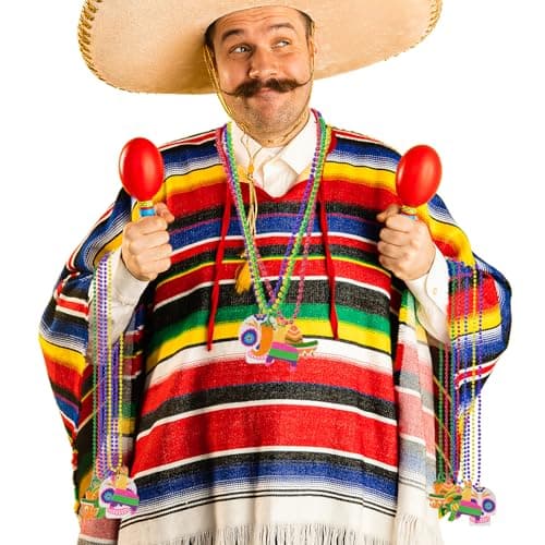 Labrostar 20Pcs Cinco De Mayo Decorations Fiesta Party Favors Fiesta Beaded Necklaces for Mexican Birthday Bachelorette Party Supplies Photo Props Carnivals Event Decorations - Thumbnail 3