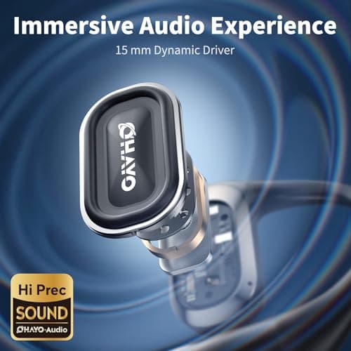 Open Ear Headphones,Over Ear Earbuds with Ergonomic Earhook,Bluetooth Headphones 5.4 with Smart Digital Display,40H Playtime,IPX6 Waterproof,Touch Control Operate Fit Cycling,Running,Workout(Black) - Thumbnail 4