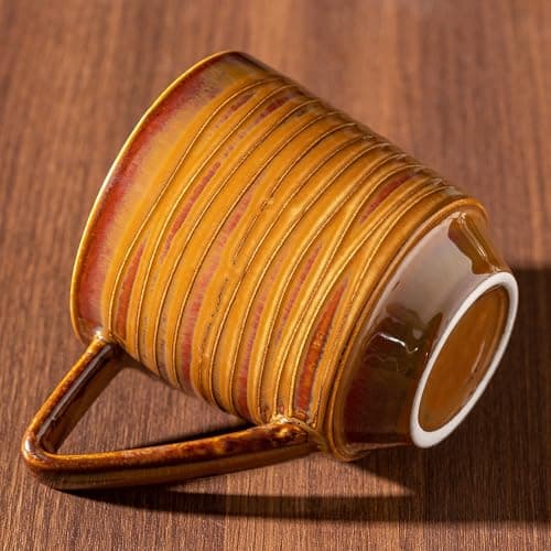 Noevany Ceramic Mugs Set of 4, Mug for Coffee Milk Latte Cappuccino Tea, Office Home Dishwasher Microwave Freezer Safe Stoneware Mixed Cup Mug 13 oz Coil A - Thumbnail 6