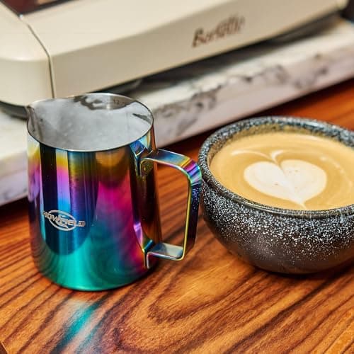 Stainless Steel Milk Frothing Pitcher - Milk Frothing Jug for Cappuccino, Barista Milk Frothing Pitcher Parent (coloured, 12OZ) - Thumbnail 6