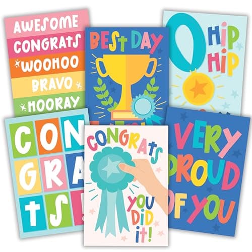 Hadley Designs Congratulations Cards with Envelopes -24 Graduation Cards 2026 Grad Card Bulk Congrats Card, Blank Greeting Notecard For Kindergarten Middle School & College Graduates, Designed in USA - Image 1