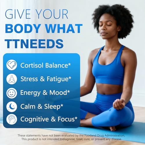 Bvlaue Cortisol Supplements for Women & Men - 15-in-1 Cortisol Reducer Manager Lower w/Ashwagandha,Magnesium,L-Theanine/Saffron Vitamin B6 & B12,60 Vegan CT for Stress Relief Sleep,Mood,Non-GMO - Thumbnail 4
