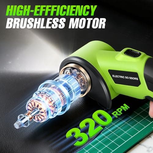 Cordless Electric Scissors, 4V Rechargeable Cardboard Cutter with Safety Lock, LED Light, 2 Blades, Electric Box Cutter for Cardboard, Fabric, Plastic, Leather, Cloth, DIY Crafts, Package Opening - Thumbnail 3