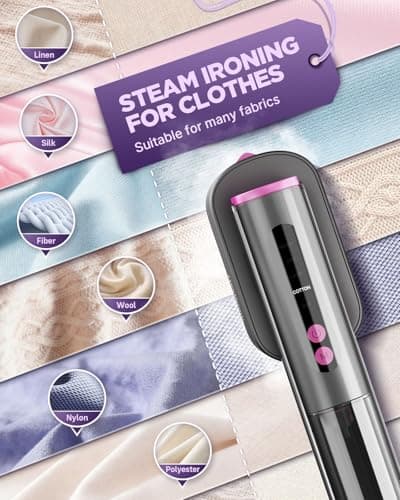Portable Travel Steamer for Clothes, 100-240V Steamer ＆ Iron for Clothes 2 In 1, Handheld Garment Steamer for Global, Compact Clothes Steamer Iron with Strong Steam Wrinkle Remover for Home/Travel - Thumbnail 6