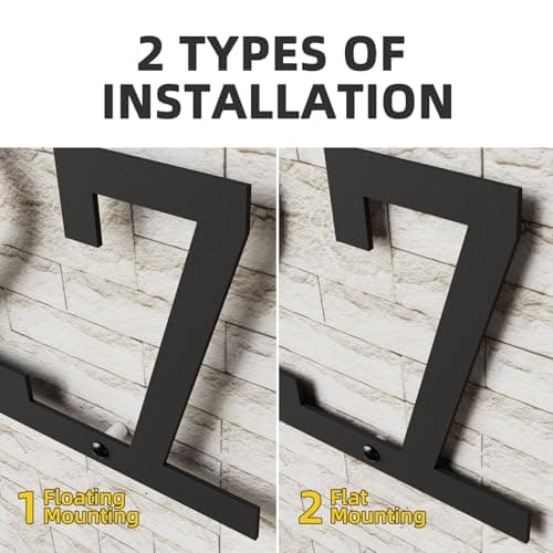House Numbers for Outside, Personalized Metal House Number Sign, Modern Metal Address Signs for Houses, Large Number Address Plaque with Floating Screw Kit - Thumbnail 3