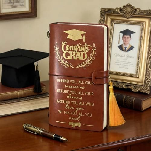 Graduation Gifts Leather Journal Notebook for Her Him, Class of 2026 Senior High School College Masters Degree Phd Nurse Inspirational Graduation Gift Ideas for Women Men Student Graduate Travel - Thumbnail 6