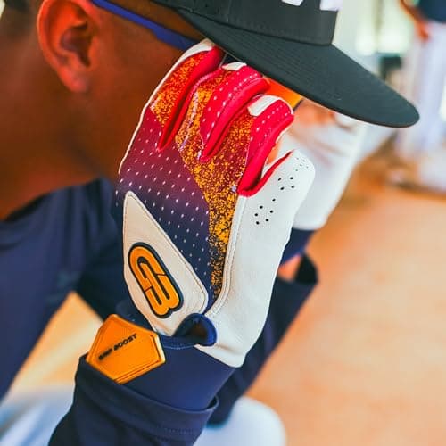 Grip Boost Baseball Batting Gloves with Boost Plus Leather – Adult and Youth Sizes for Men and Youth Players (USA, Youth Medium) - Thumbnail 6