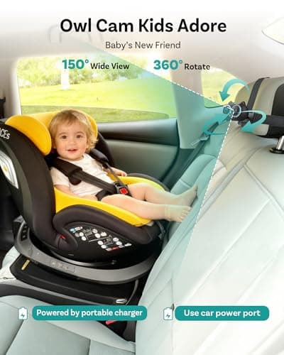 OTTOCAST Baby Car Camera &Wireless CarPlay Adapter,1080P HD Rear Seat Monitor Display on Car Screen,150°Wide Angle No-Glow Night View, Safety for Kids & Infants - Thumbnail 3