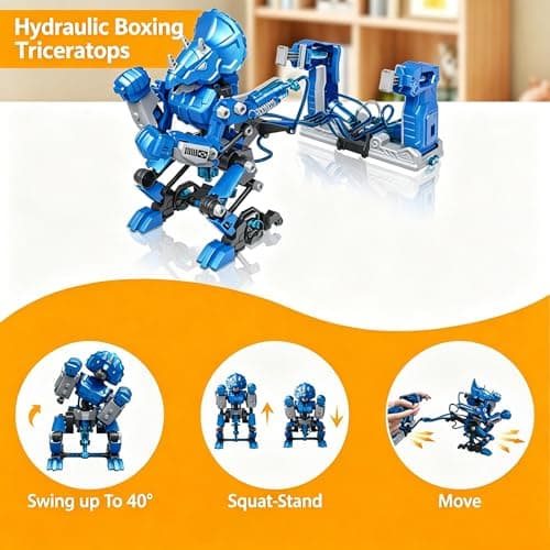 RiteHold Hydraulic Boxing Bots, STEM Building Kit for Kids, Build 2 Hydraulic-Powered Battle Robots, STEM Educational Fighting Robot Toy Set, Christmas Birthday Gift for Boys & Girls Ages 8-18 Adults - Thumbnail 3