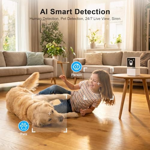 Carltec 2K Dog Face Shaped Cameras for Home Security, No Subscription, 5G/2.4G WiFi Indoor Camera PTZ Pet Baby Monitor, Auto Motion Tracking, 911 Emergency Alert, Night Vision,Work with Alexa(2 Pack) - Thumbnail 6