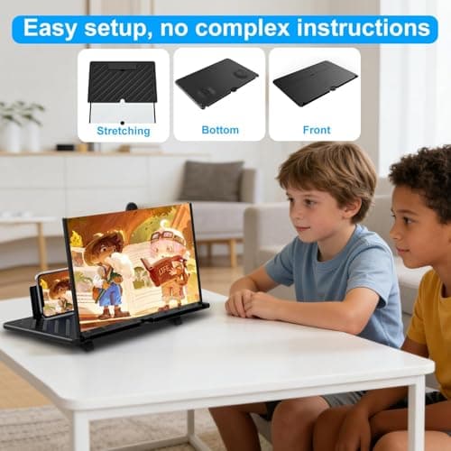 Zrgzob 20 Inch Screen Magnifier for Cell Phone - Foldable Phone Stand & Movie Amplifier, for Videos, and Gaming, Compatible with All Smartphones - Thumbnail 4
