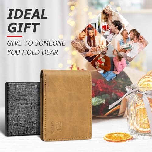 Gostwo Mens Wallet RFID Blocking Slim Minimalist Bifold Wallet with ID Window & Business Card Holder, Thin Front Pocket Design, Stylish Wallet for Men, Teen, Boyfriend, Husband - Thumbnail 6