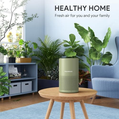 FULMINARE Air Purifiers for Home Bedroom H13 HEPA Air Purifier, 3 Speeds, Timer, 24dB, Small Mini Air Purifier with Night Light, Sage Green - Thumbnail 2