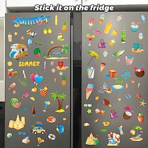 134PCS Summer Window Clings - Summer Window Clings for Glass Windows - Thumbnail 3