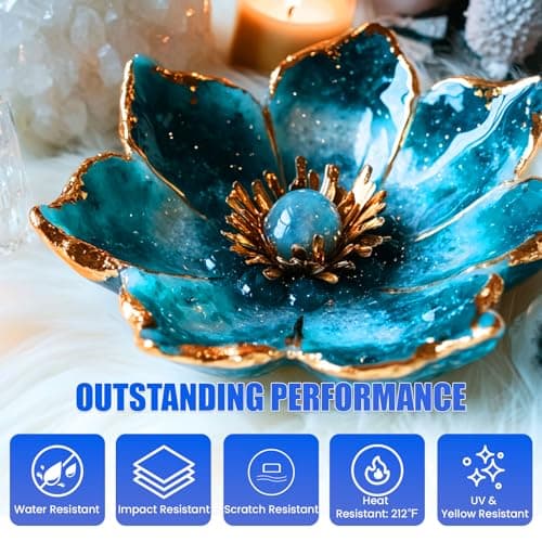 ProKKUV Epoxy Resin Kit, 32OZ Crystal Clear Resin Epoxy, Bubble Free, No Yellowing, UV Resistant, Food Safe, Easy Mix 1:1 for DIY Crafts Resin Jewelry Making(16OZ x 2) - Thumbnail 3