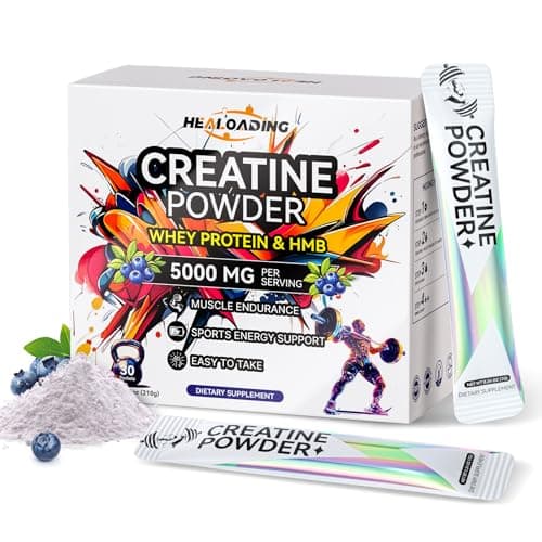HEALOADING Creatine Monohydrate Powder with Whey Protein: Creatine HMB Micronized Powder for Men & Women, Fast Absorption for Athletic Performance & Muscle Support - 30 Packets - Image 1