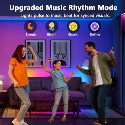 dalattin LED Strip Lights IC+RGB, 5050 Led Lights for Bedroom, DIY Multiple Colors on One Line, Led Lights with Remote&App Control,Color Changing LED Strip Lighting Music Sync,Halloween Gifts, 16.4ft - Thumbnail 6