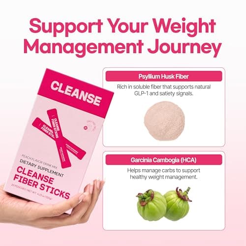 dr.blet Soluble Fiber GLP-1 Friendly 20 Packets on the go to Support Weight Management & Gut Health, Peach Flavor, Korean Beauty with Psyllium Husk Powder Drink Supplement - Thumbnail 2