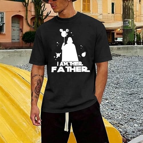 Dad Shirts I Am Their Father Tshirt for Men Funny Daddy Graphic T-Shirt Gift for Father's Day Black - Thumbnail 6