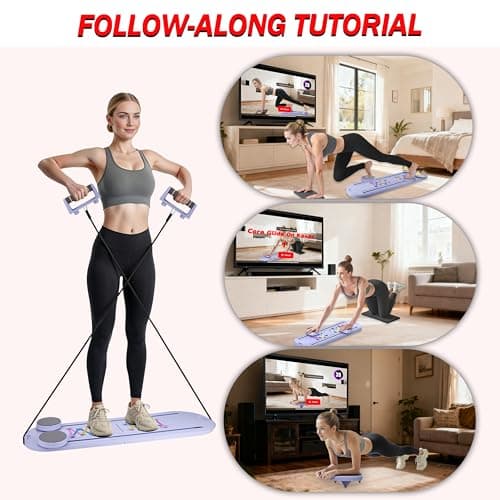 Plymax Pilates Board - Mini Pilates Reformer, Portable Pilates Reformer Board for Home Workout, Foldable Multifunctional Pilates Slider Board with with App Counter Included - Thumbnail 6
