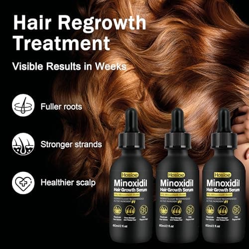 5% Minoxidil Hair Growth Serum for Men and Women Hair Regrowth Treatment,Topical Minoxidil for Beard Growth(3Packs) - Thumbnail 4