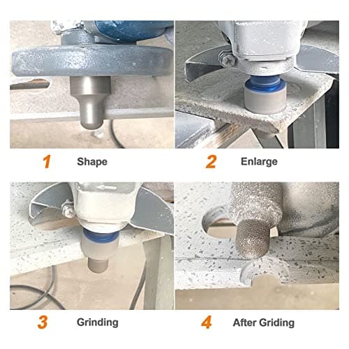 Diamond Finger Milling Bits,BRSCHNITT 20mm-35mm Dry Core Drill Bit with 5/8-11 Thread for Enlarging Shaping Existing Holes of Porcelain Tile Ceramic Marble Granite Countertop - Thumbnail 4