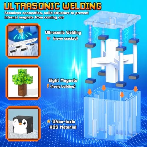 Magnetic Blocks - 200PCS Magnetic Building Blocks Sensory Toys for Kids Ages 3-5 4-8 5-7 8-12, Mine Magnet World Craft Cubes for Kids, STEM Toys Birthday Game Gifts for 3+ Years Old Boys and Girls - Thumbnail 4