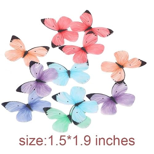 50Pcs Edible Butterflies for Cake Decorating Small Pastel Colorful Butterfly Cake and Cupcake Toppers Wafer Paper butterfly Decorations for Wedding Baby shower Birthday Cake Topper (Mixed Colors) - Thumbnail 2