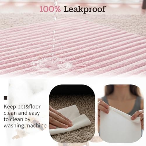 NWK Pack of 4 Fluffy Self Warming Cat Mat, Cat Blanket, Thermal Dog Mat, Washable, Non-Slip Bottom for Sofa & Crate & Kennel & Car Seat (Blush Pink, X-Large (43.5'' X 27.5'' X 0.7'')) - Thumbnail 6