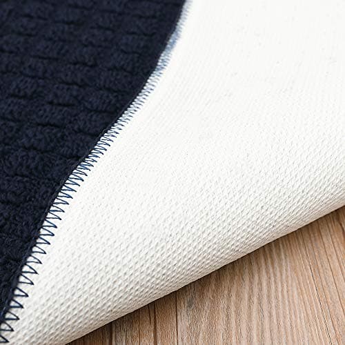 COSY HOMEER 32X20 Inch Anti Fatigue Kitchen Rug Mats are Made of 100% Polypropylene Half Round Rug Cushion Specialized in Anti Slippery and Machine Washable (Navy 2pcs) - Thumbnail 4