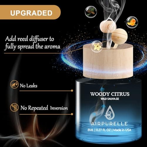 Car Air Fresheners (Woody Citrus) 2 Pack - Air Fresheners for Car Made in USA, Hanging Car Air Freshner with Anti-Leak Stick, Car Freshners Long Lasting (0.27 FL OZ x2) - Thumbnail 5