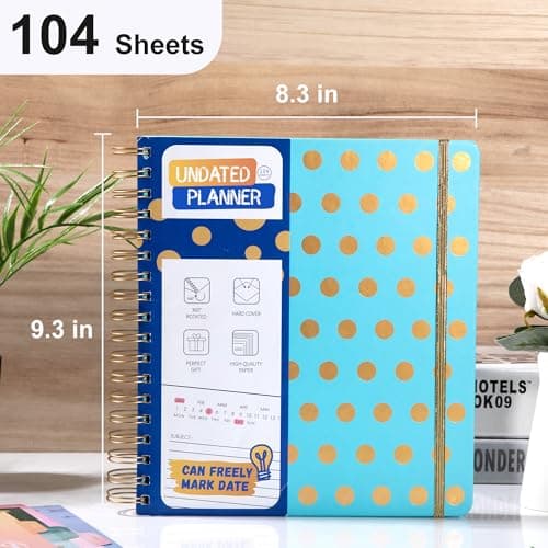FLYING EAGLE Undated Work Planner, Blue Teal, 8.3" x 9.3" - Thumbnail 5