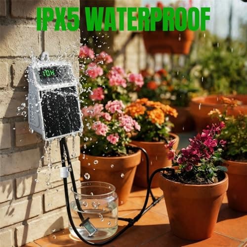 Solar Automatic Drip Irrigation System, Auto Self Watering Kit, Solar Powered Watering Device with Timer for Pots Plants, Indoor/Outdoor Irrigation System for Garden, Balcony & Patio Watering System - Thumbnail 5