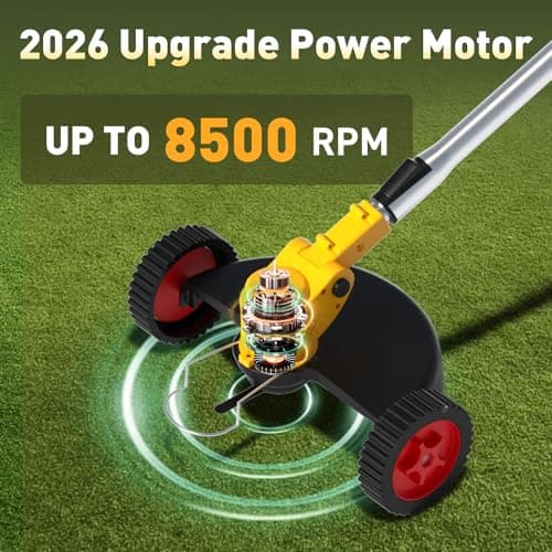 20V Cordless Weed Wacker and Leaf Blower Combo Kit with 2 Batteries, Electric String Trimmers with 11 Pcs Blades for Makita Battery Grass Trimmer Lawn Mower Eater Brush Cutter Yard Garden Tool YellowC - Thumbnail 4