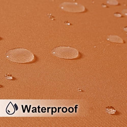 NICETOWN Canvas Outdoor Curtains for Decor 2 Panels, Orange, W52 x L84 per Panel - Waterproof & Windproof Sun Shades with Peel/Stick Top & Back Tab Bottom, Free Rope and 2 Tiebacks - Thumbnail 4