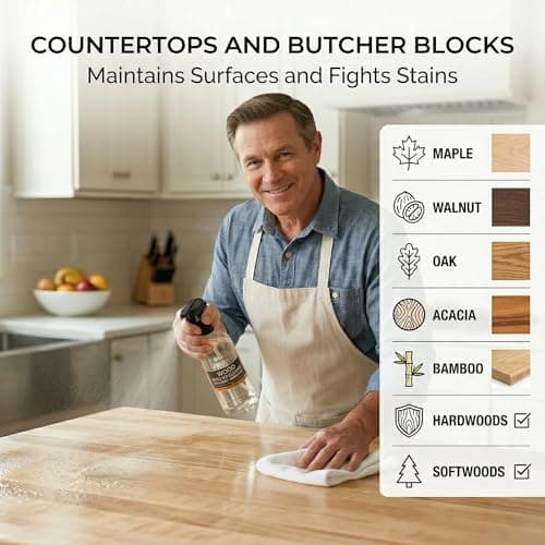 Thirteen Chefs Wood Cutting Board Cleaner - Food Safe Spray for Butcher Blocks and Countertops, Spray Soap for Wooden Surfaces (16oz) - Thumbnail 5