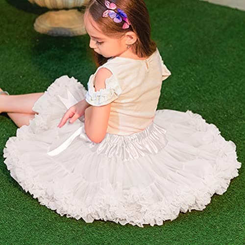 XinChangShangMao Girl's Petticoat, Baby Girls Soft Tutu Skirt Fluffy Pettiskirt Princess Ballet Dance Skirts White - Thumbnail 5