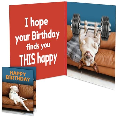 mountova Funny Birthday Card with Sound & Motion, Hilarious Dog Design – Happy Birthday Gift for Sons, Men, Friends & Family - Image 1