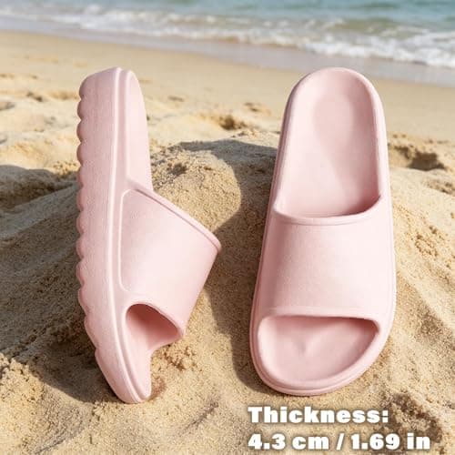 GETOEU Cloud Slides for Women and Men Pillow Slides Slip-Resistant Shower Shoes Recovery Slide Sandals Cushioned Thick Pillow Slippers Comfort Indoor and Outdoor Slide,Pink - Thumbnail 6