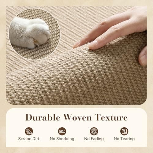 Jute Front Door Mat Indoor Entrance Indoor Door Mat Rugs for Entryway Entry Entrance Mats Inside Doormat Welcome Mats Boho 17"x42" - Thumbnail 3