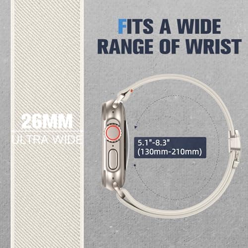 Stretchy Sport Bands Compatible for Apple Watch Series 11 Band 46mm 49mm 45mm 44mm 42mm Men, Nylon Elastic Braided Strap & Fabric Cloth Wristband for iWatch Series 11 10 9 8 7 6 5 4 SE Ultra 3/2 - Thumbnail 4