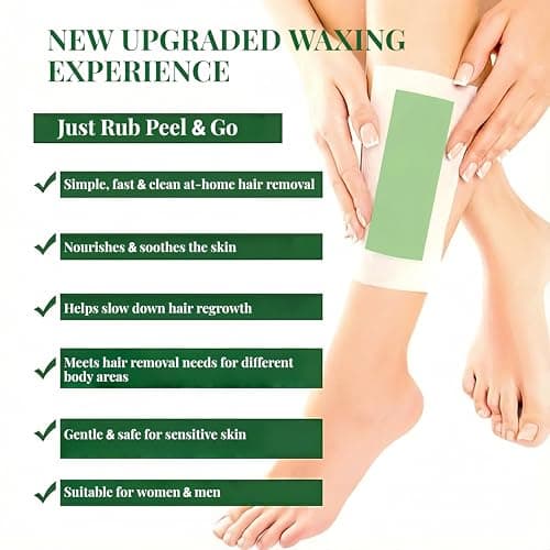 Wax Strips for Hair Removal, Waxing Kit for Women with Avocado Butter, 60 Count Face & Body Wax Strips for Bikini, Underarm, Leg, Lip & Eyebrow - Thumbnail 2